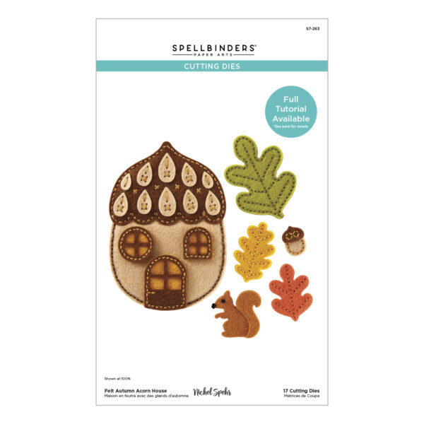 Spellbinders Felt Autumn Acorn House Etched Dies From the Felt Stitch & Create Collection By Nicole Spohr