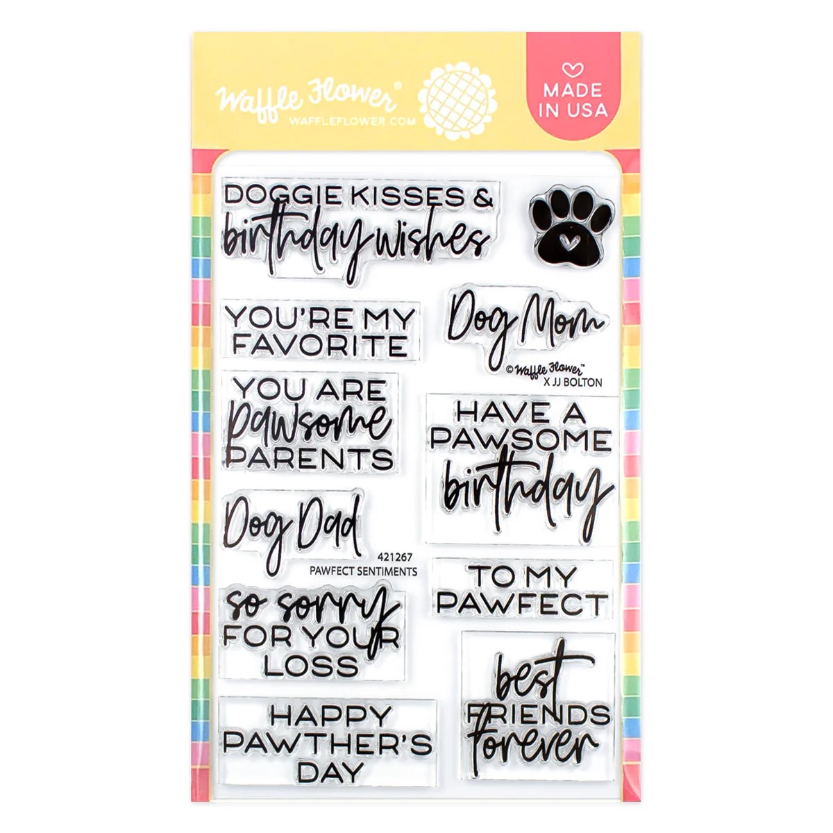 WAFFLE FLOWER STAMP PAWFECT SENTIMENTS