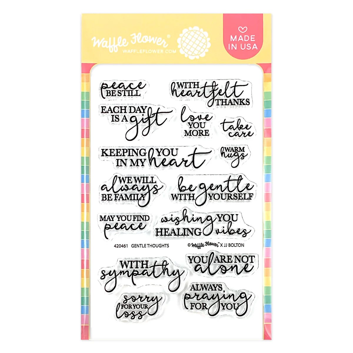 WAFFLE FLOWER STAMP TENDER THOUGHTS