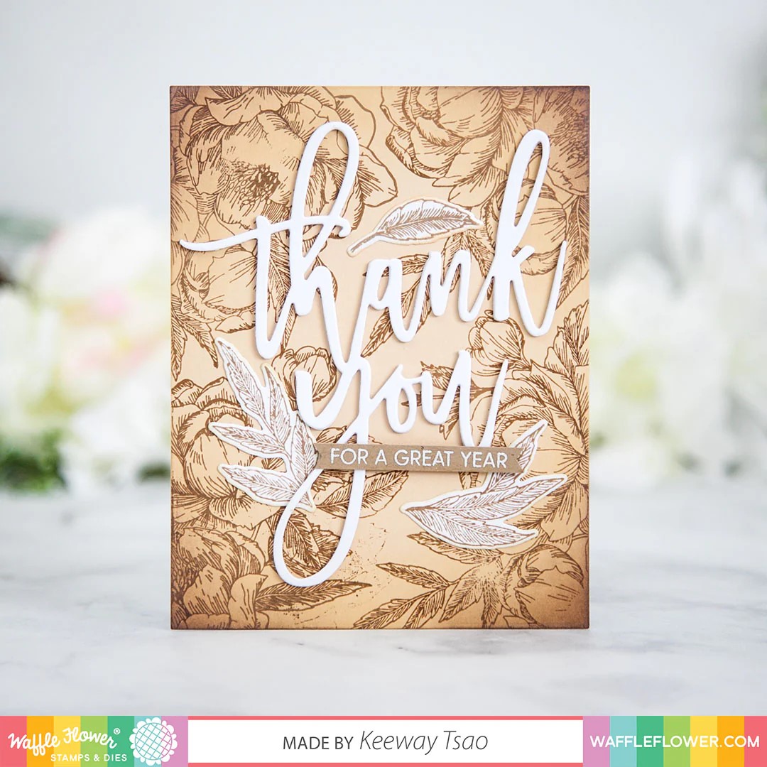 WAFFLE FLOWER STAMP & DIE OVERSIZED THANK YOU COMBO