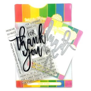 WAFFLE FLOWER STAMP & DIE OVERSIZED THANK YOU COMBO