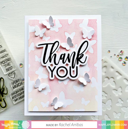 WAFFLE FLOWER STAMP & DIE THANK YOU DUO