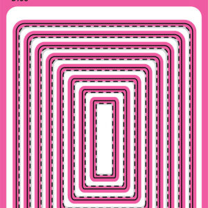 PINK & MAIN DIE STITCHED ROUNDED RECTANGLE