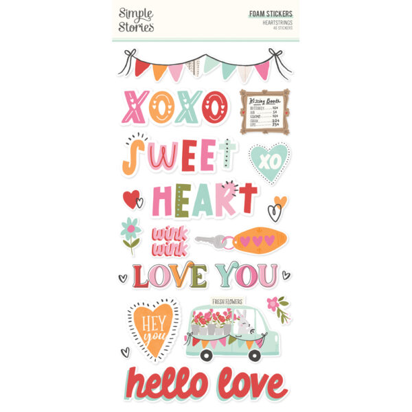 Simple Stories Heartstrings Foam Stickers