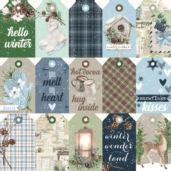 Simple Stories Simple Vintage Fresh Snow 12X12 Tag Elements