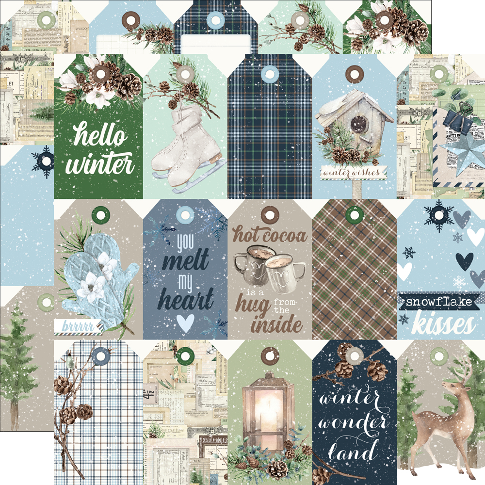 Simple Stories Simple Vintage Fresh Snow 12X12 Tag Elements