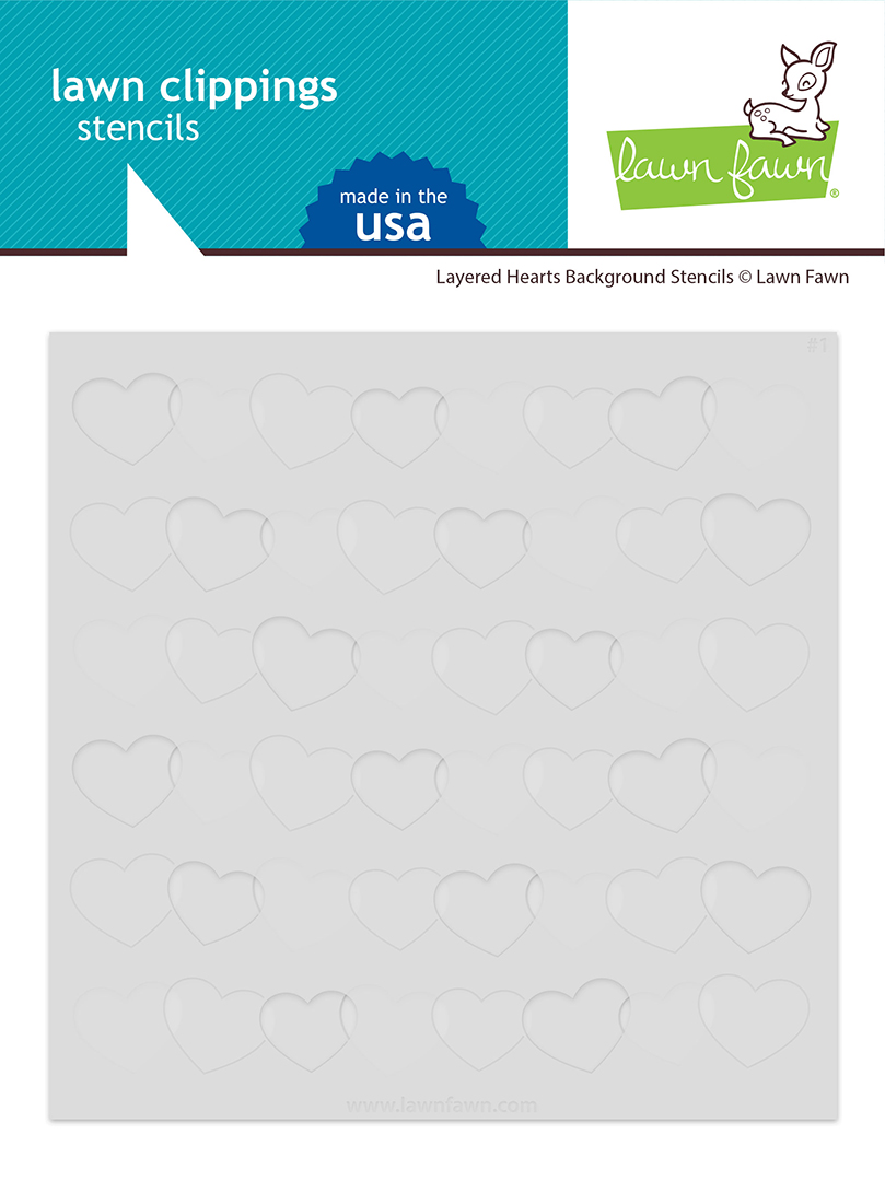 Lawn Fawn Stencil Layered Hearts Background