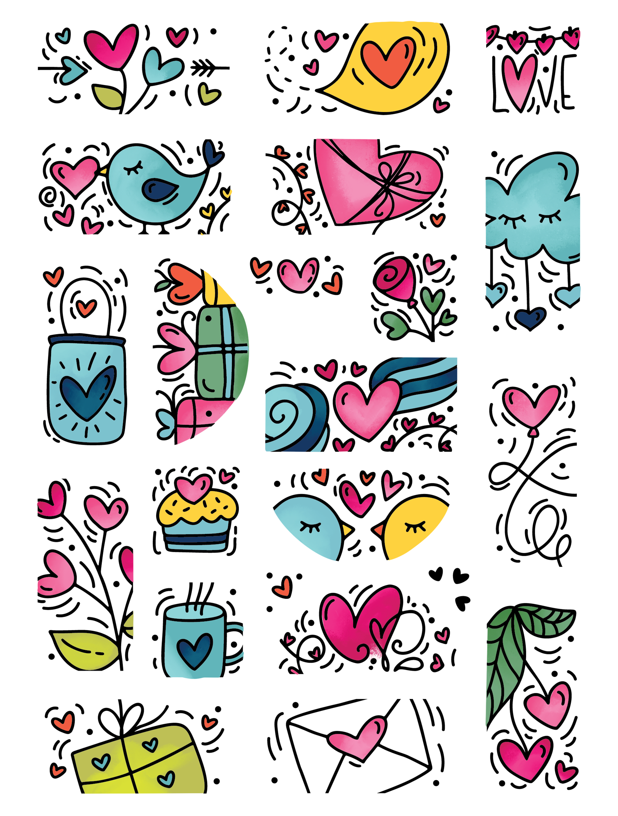 LDRS Stamp Hearts Puzzle Scenes