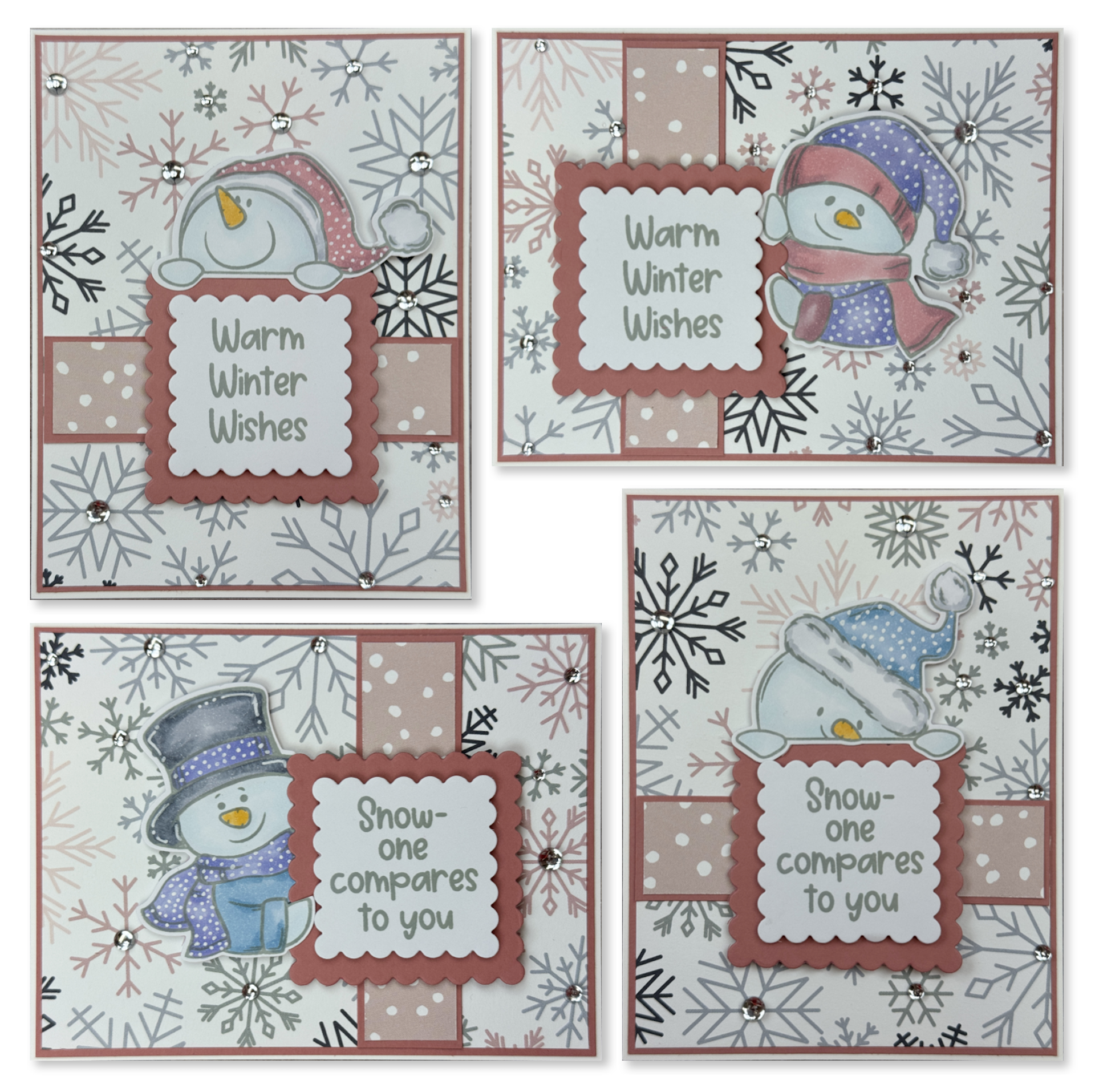 Pink & Main Snowman Peeker Stamp Club