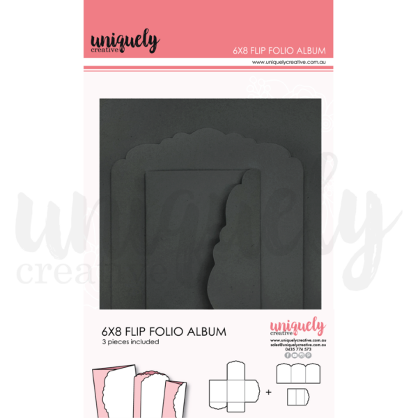 Uniquely Creative 6"X8" Flip Folio Album Black