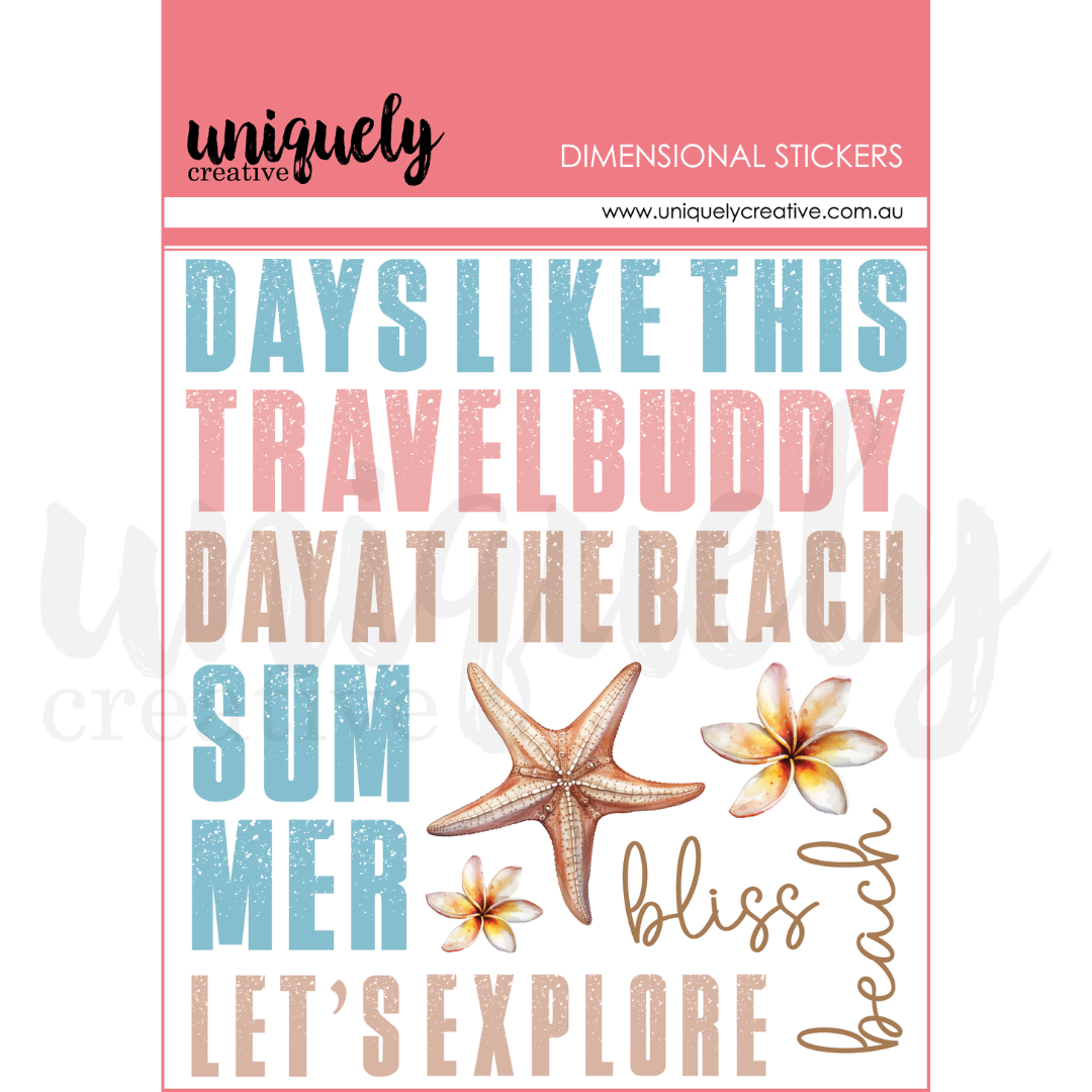 UNIQUELY CREATIVE COSTAL BLISS DIMENSIONAL STICKER