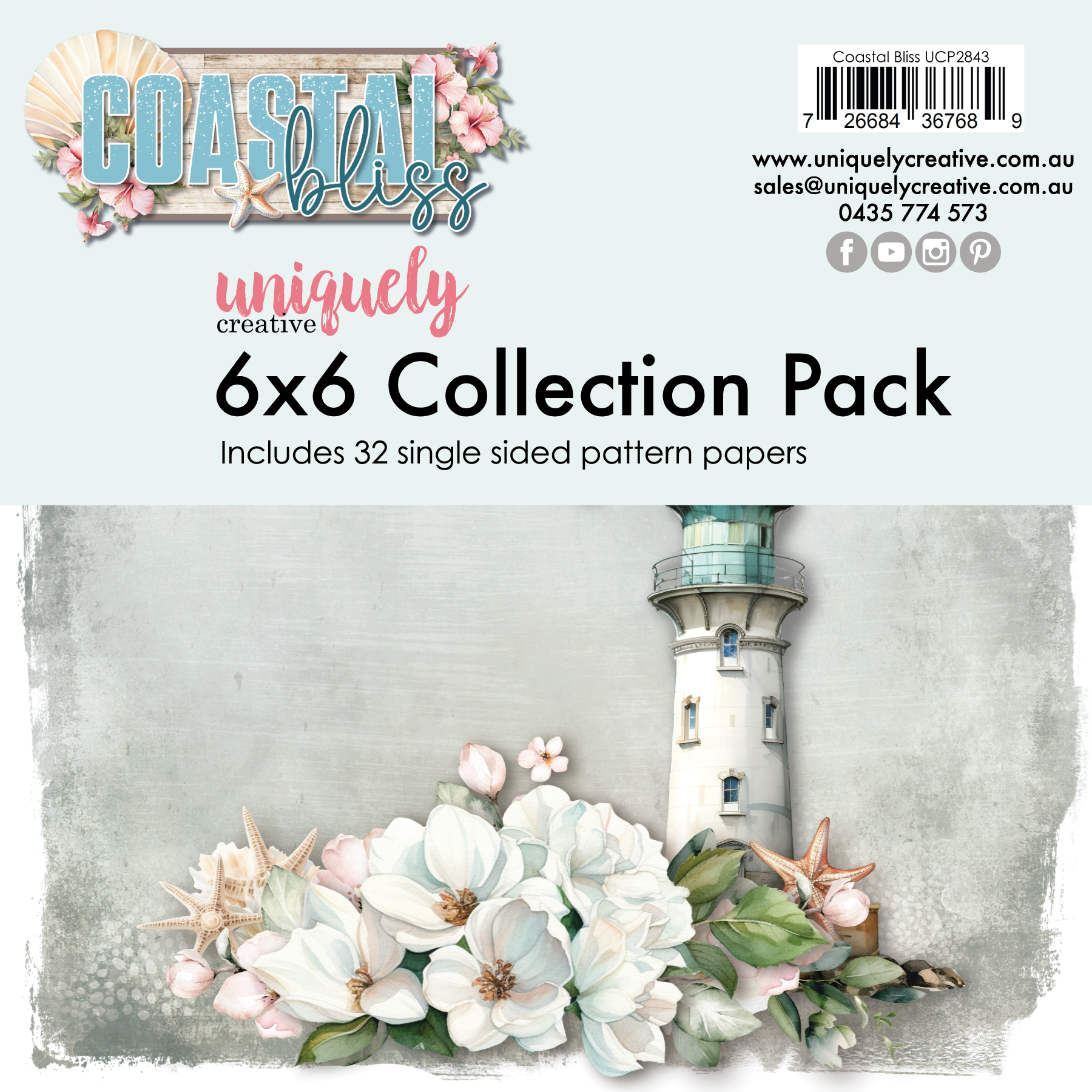 Uniquely Creative Costal Bliss 6X6 Collection Pack