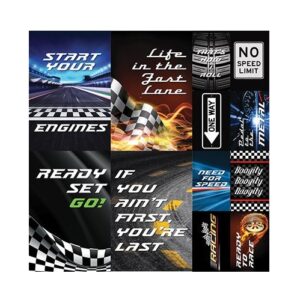 REMINISCE CHECKERED FLAG 12X12 STICKER