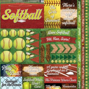 REMINISCE SOFTBALL 2 12X12 STICKER SHEET