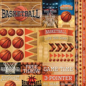 REMINISCE BASKETBALL 12X12 STICKER SHEET