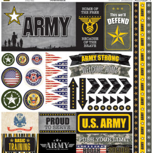 REM ARMY 12X12 ARMY STICKER SHEET