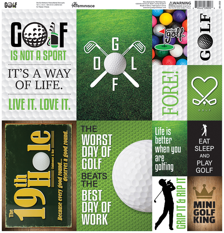 REMINISCE GOLF 12X12 STICKER