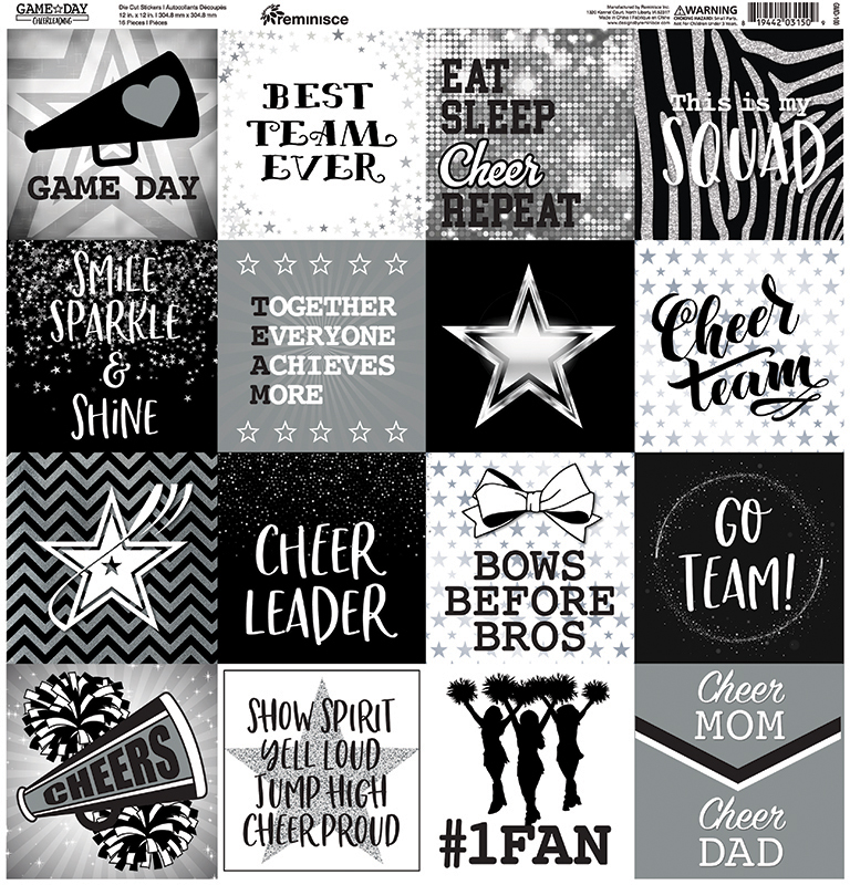 REMINISCE GAME DAY CHEER 12X12 STICKER