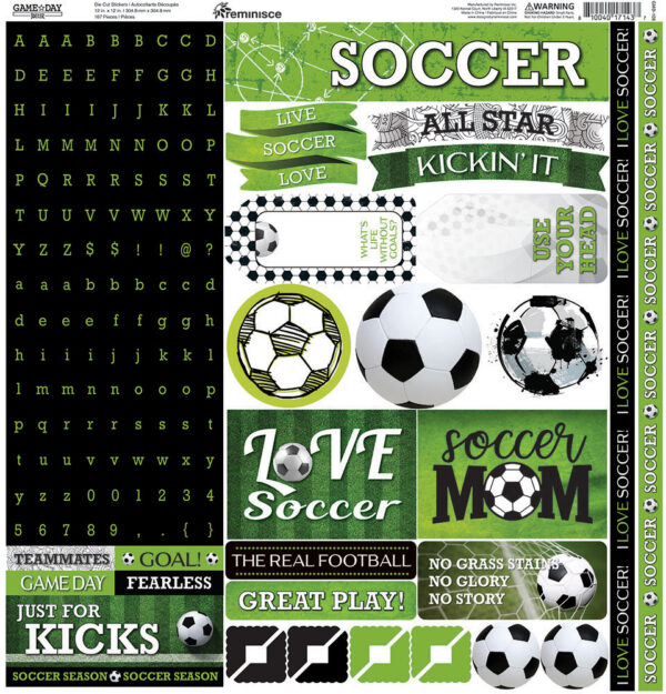 REMINISCE GAME DAY SOCCER 12X12 STICKER