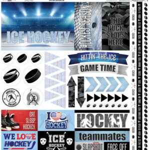 REMINISCE GAME DAY HOCKEY 12X12 STICKER SHEET