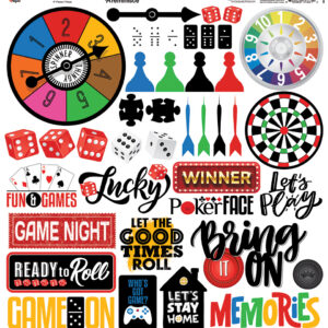 REMINISCE GAME NIGHT 12X12 STICKER SHEET