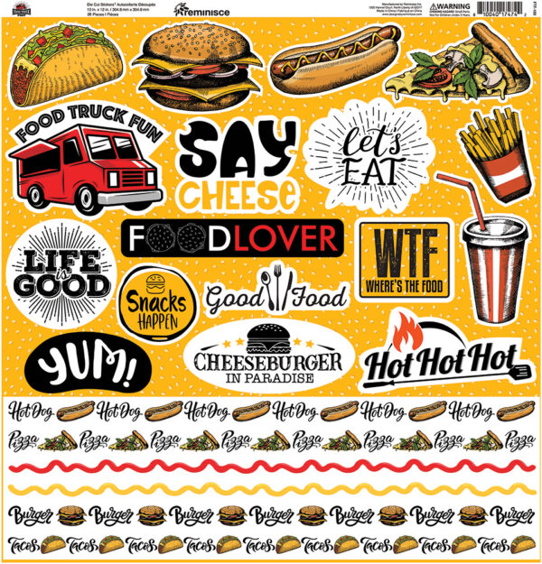 REMINISCE FOOD TRUCK FEST 12X12 STICKER SHEET