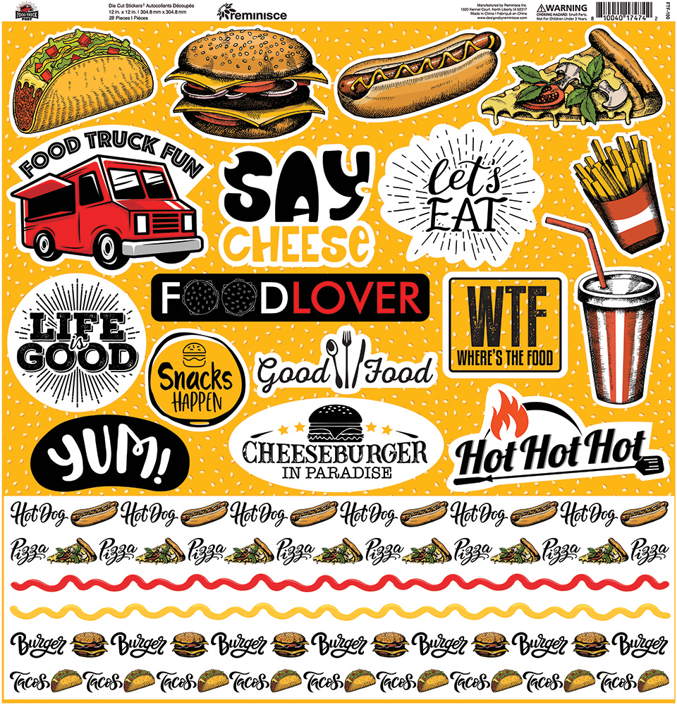 REMINISCE FOOD TRUCK FEST 12X12 STICKER SHEET