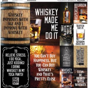 REMINISCE BOURBON SCOTCH WHISKEY 12X12 STICKER SHEET