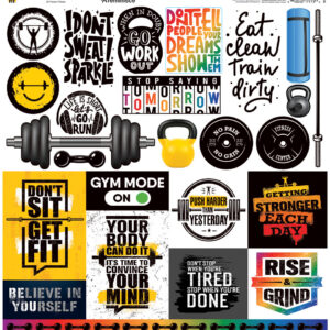 REMINISCE GET FIT 12X12 STICKER SHEET