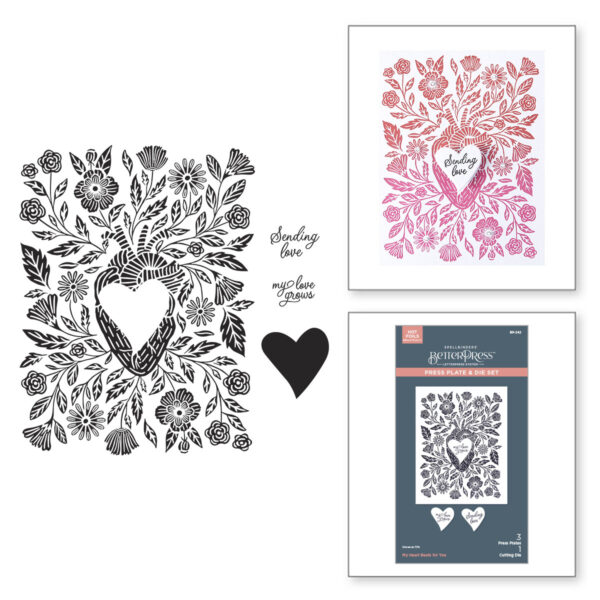 Spellbinders My Heart Beats For You Betterpress Plate & Die Set From the Love On the Rocks Collection