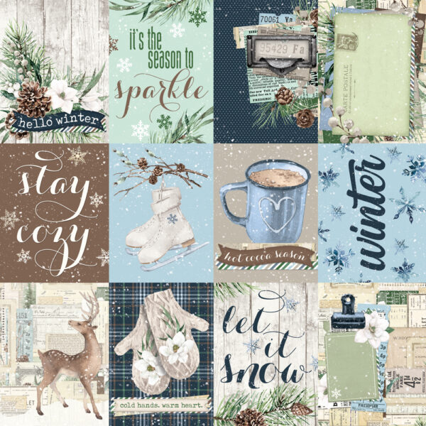 Simple Stories Simple Vintage Fresh Snow 12X12 3X4 Elements