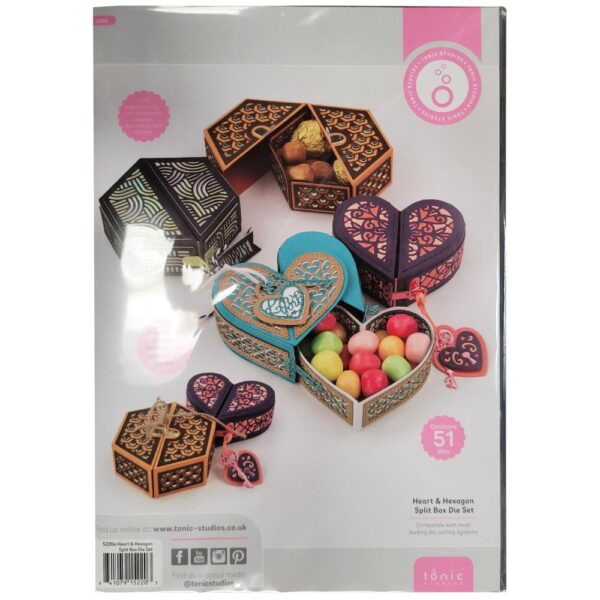 TONIC STUDIOS HEART & HEXAGON SPLIT BOX DIE SET