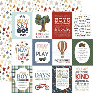 Carta Bella That's My Boy 12X12 3X4 Journaling Cards